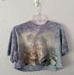 Cat-Kraken Graphic T-Shirt Crop Top